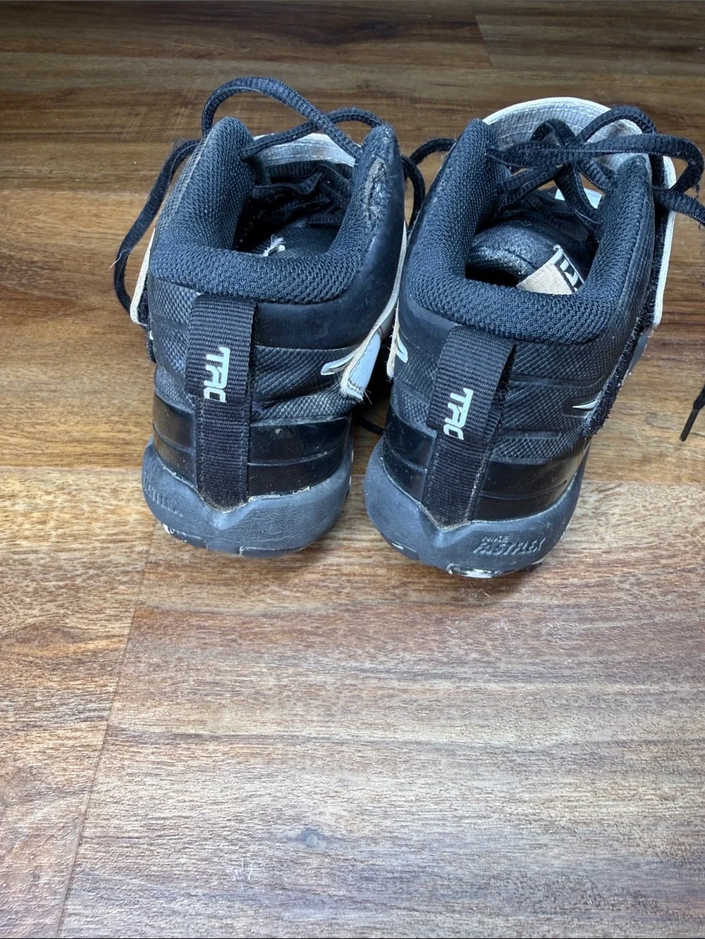 Nike Trout Black and White Mid Football Cleats with Ankle Strap